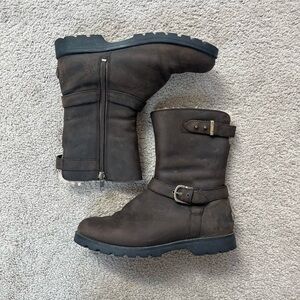 UGG Dark Brown Shearling Lined Boots